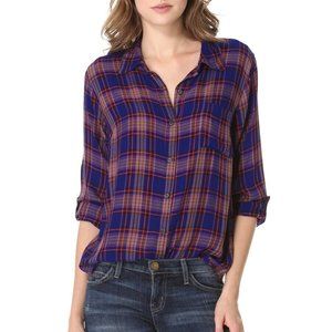 Splendid Plaid Soft Weave Flannel Button Down Blouse Shirt | A52